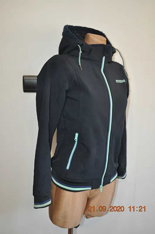 kurtka Steeds, r. 152 cm, softshell, młodzieżowa, granatowa, bdb - zdjęcie 1