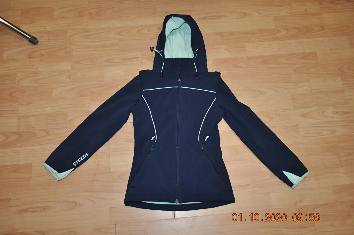 kurtka Steeds Liane, r. 140 cm, granatowaa, młodzieżowa, softshell, 2w1, bdb – zdjęcie 2