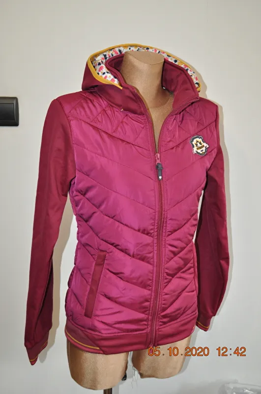kurtka Steeds Tine, r. 176 cm, bordowa, softshell, z kapturem, bdb - zdjęcie 3