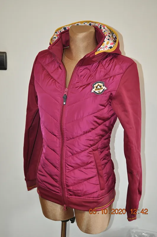 kurtka Steeds Tine, r. 176 cm, bordowa, softshell, z kapturem, bdb - zdjęcie 4