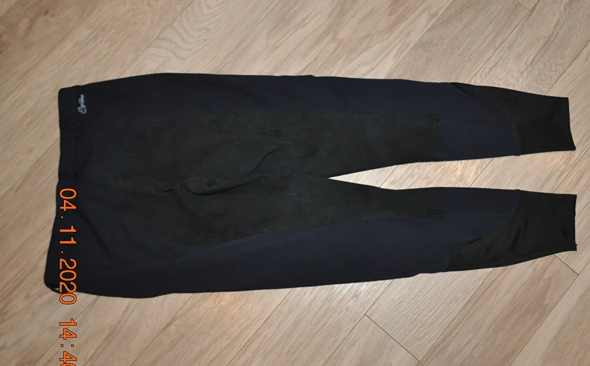 bryczesy Equilibre Super-Stretch, r. 36, granatowe, pełny lej, damskie, bdb - zdjęcie 4