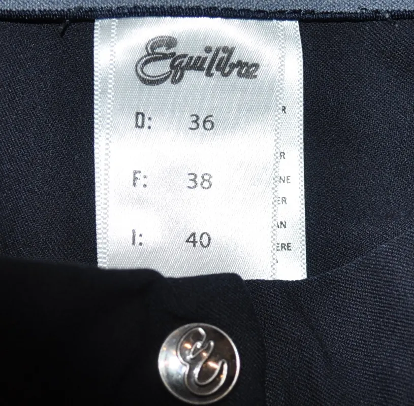 bryczesy Equilibre Super-Stretch, r. 36, granatowe, pełny lej, damskie, bdb - zdjęcie 5