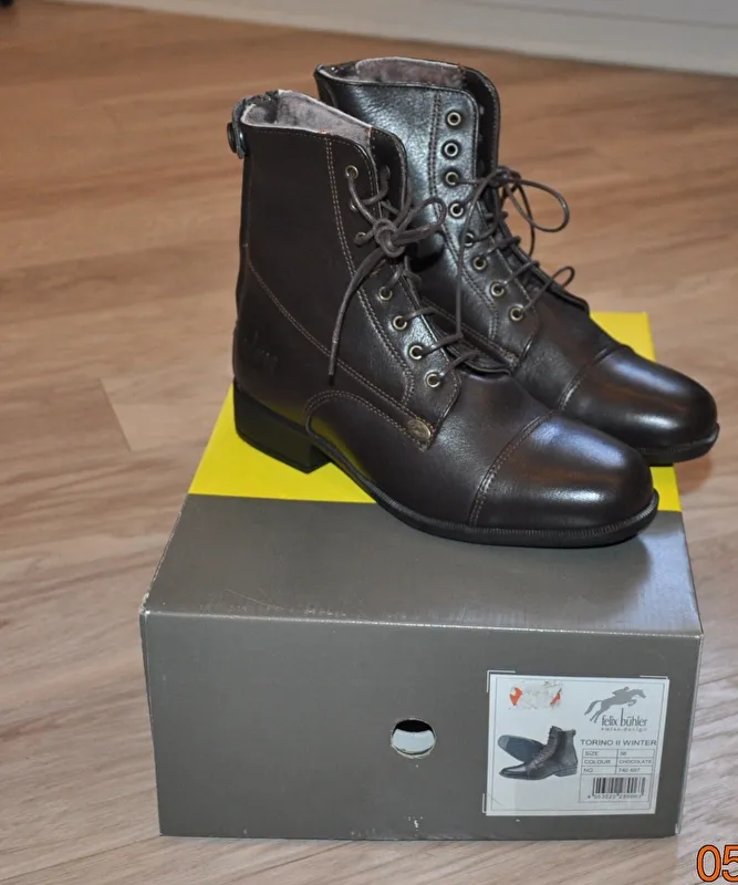 sztyblety Felix Buhler Torino II, czekoladowe, r. 36, skórzane, zimowe, ocieplane, Nowe - zdjęcie 3