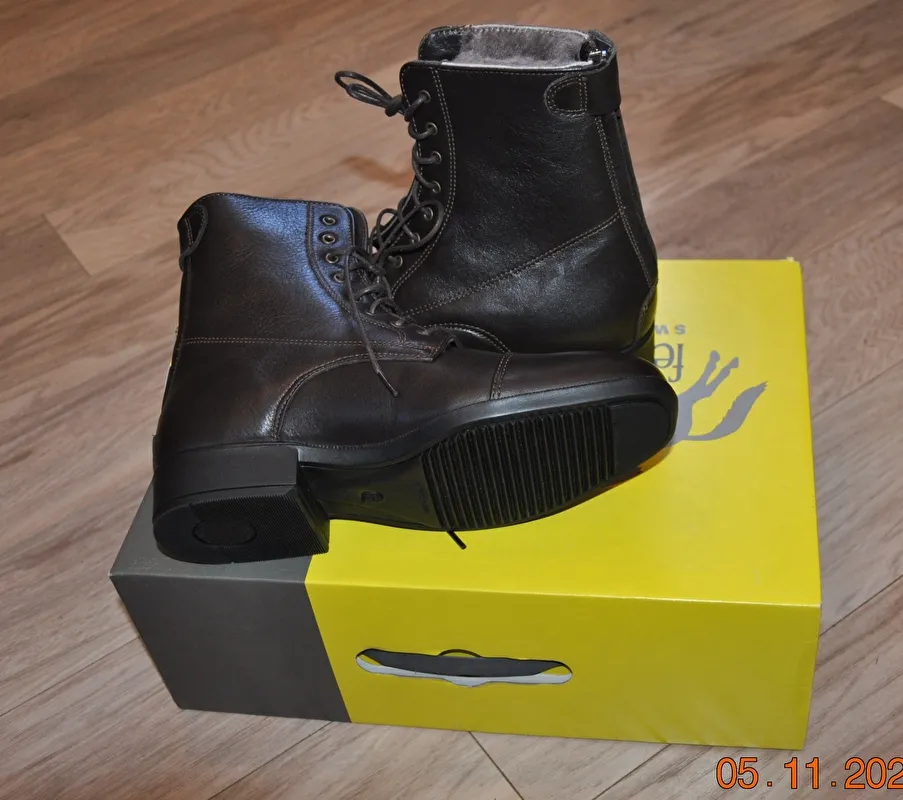 sztyblety Felix Buhler Torino II, czekoladowe, r. 36, skórzane, zimowe, ocieplane, Nowe - zdjęcie 6