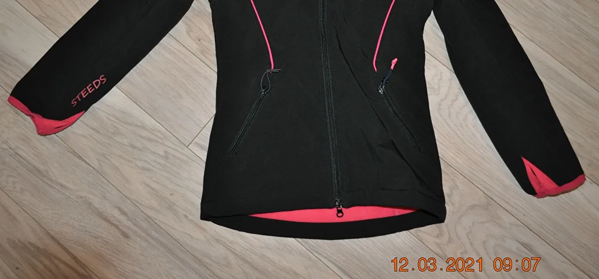 kurtka Steeds Liane, r. 128 cm, czarna, młodzieżowa, softshell, 2w1, bdb - zdjęcie 6