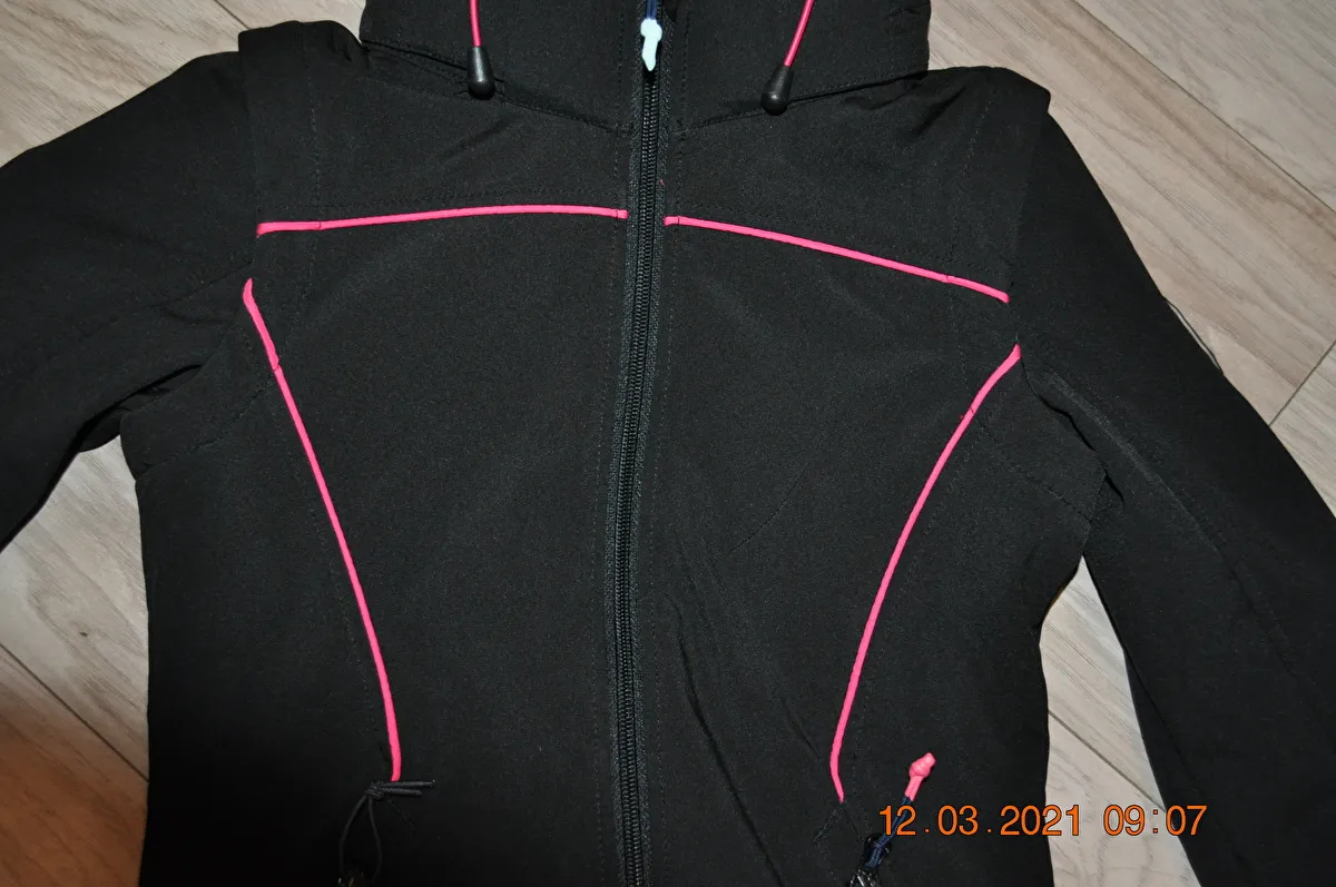 kurtka Steeds Liane, r. 128 cm, czarna, młodzieżowa, softshell, 2w1, bdb - zdjęcie 8