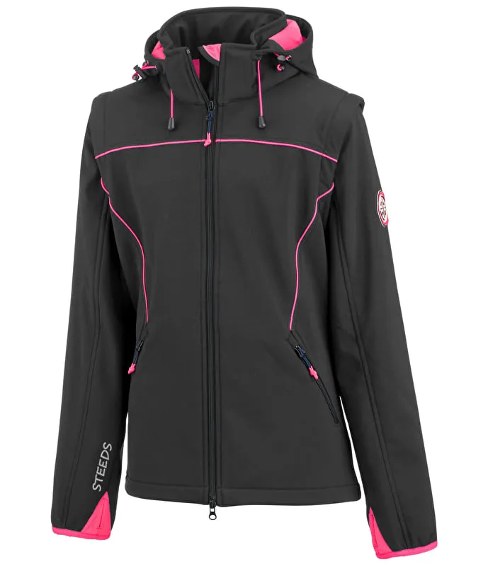 kurtka Steeds Liane, r. 152 cm, czarna, młodzieżowa, softshell, 2w1, bdb (2) - zdjęcie 1