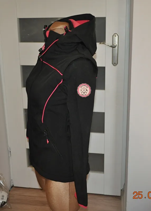 kurtka Steeds Liane, r. 152 cm, czarna, młodzieżowa, softshell, 2w1, bdb (2) - zdjęcie 7