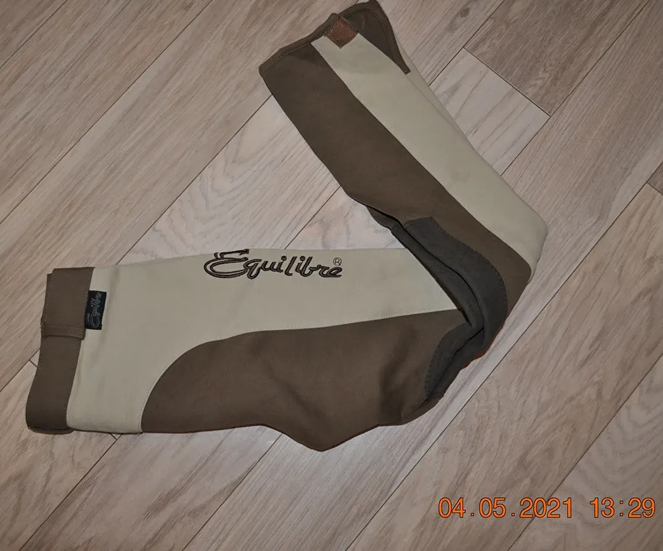 bryczesy Equilibre Cora, r. 170 cm, brązowo-beżowe, lej kolanowy, młodzieżowe, bdb – zdjęcie 4
