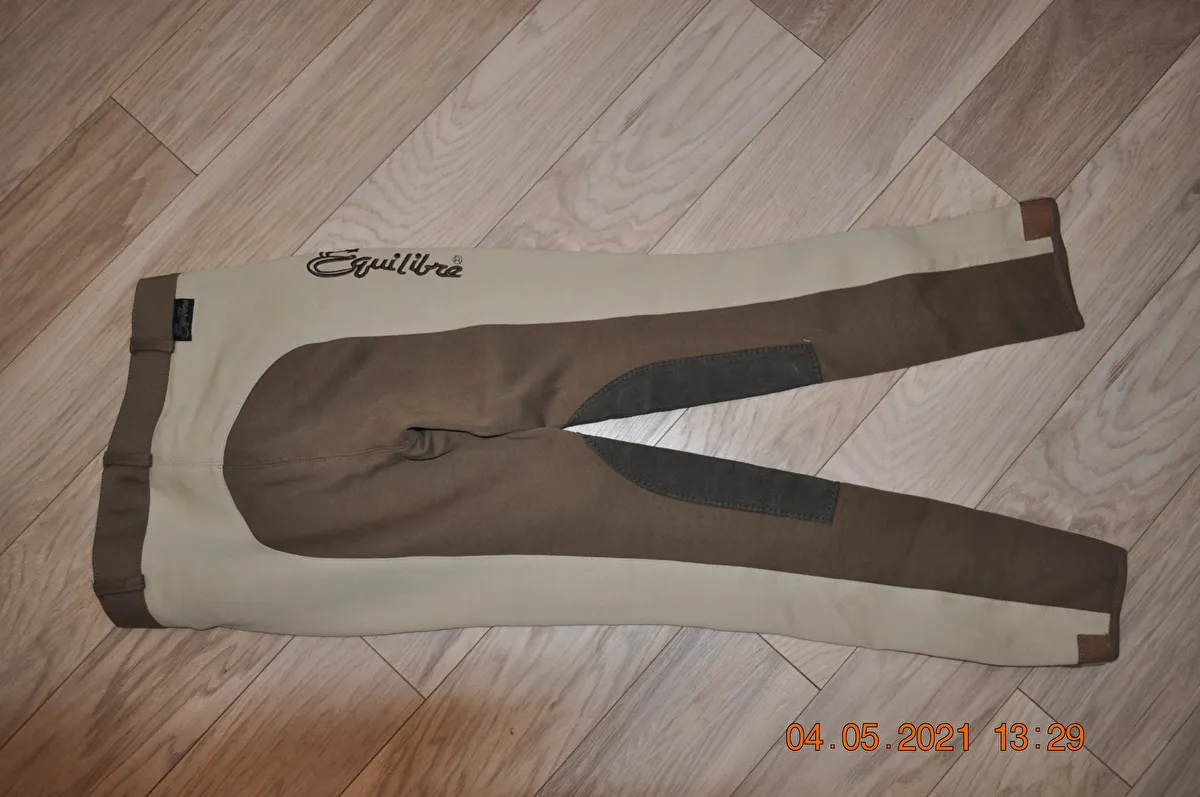 bryczesy Equilibre Cora, r. 170 cm, brązowo-beżowe, lej kolanowy, młodzieżowe, bdb – zdjęcie 6