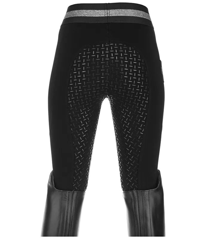 bryczesy Equilibre Aurelie, r. 116 cm, legginsy, czarne, pełny silikonowy lej, jak nowe - zdjęcie 1