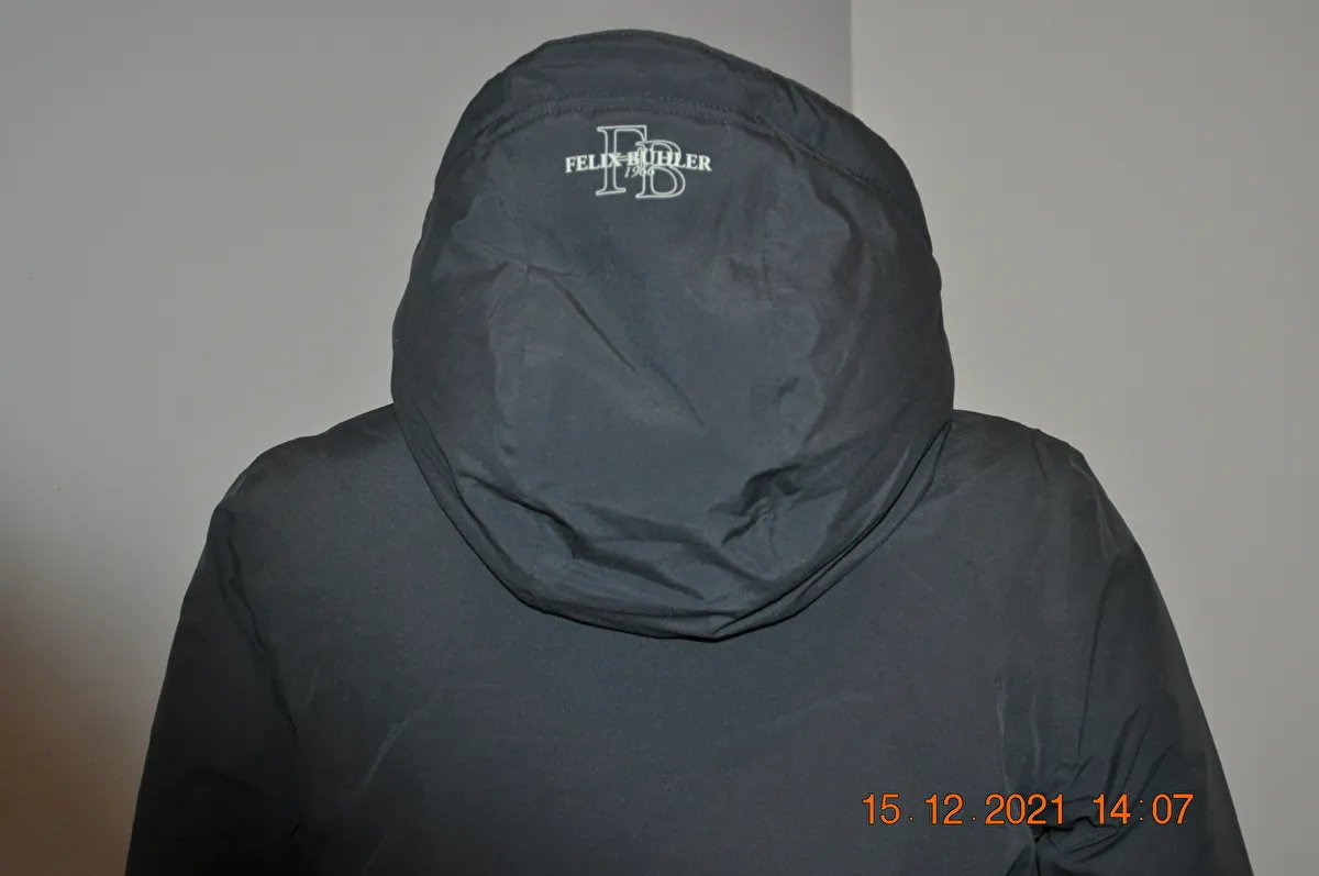 kurtka Felix Buhler Marley, r. 152 cm, niebieska(  graublau), zimowa, z kapturem, bdb, z wadą - zdjęcie 8
