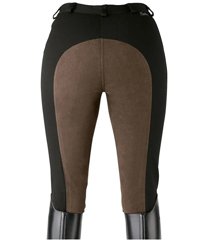 bryczesy Equilibre Super-Stretch Two Tone, r. 42, czarno-brązowe (schwarz), pełny lej, damskie, stan bdb – zdjęcie 1