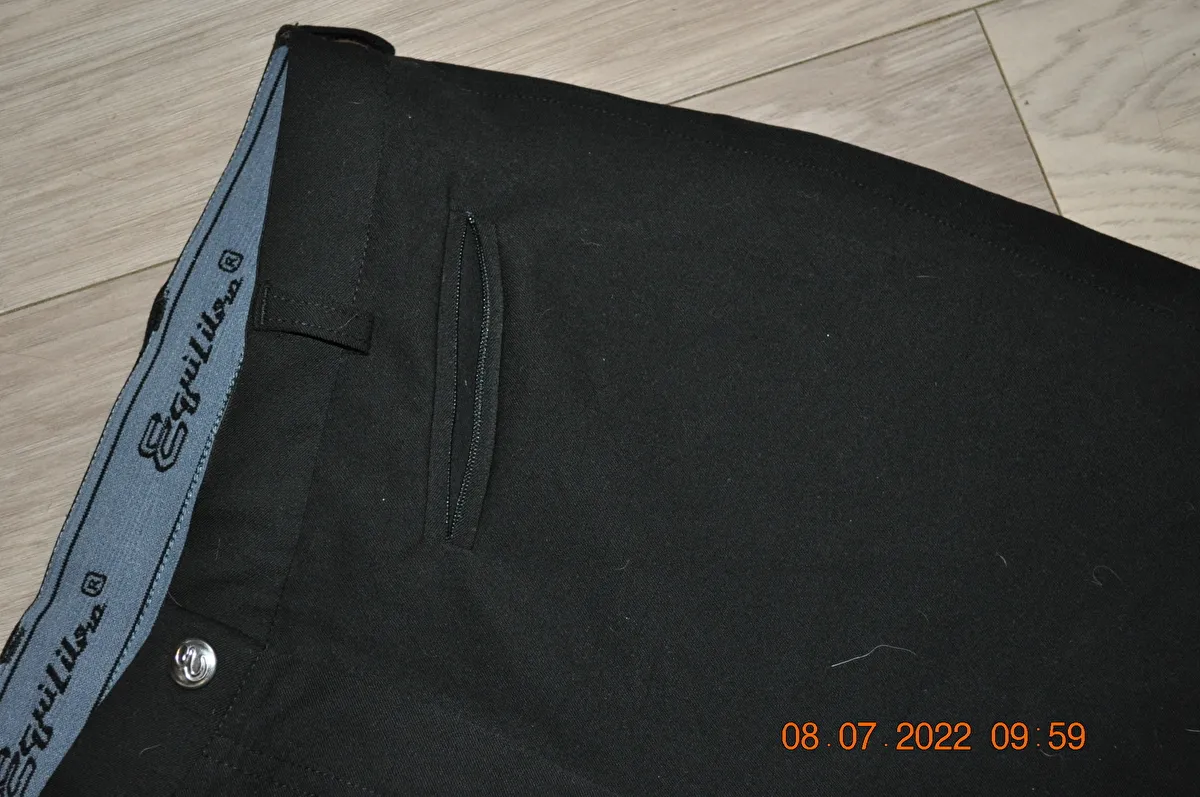 bryczesy Equilibre Super-Stretch Two Tone, r. 42, czarno-brązowe (schwarz), pełny lej, damskie, stan bdb – zdjęcie 5