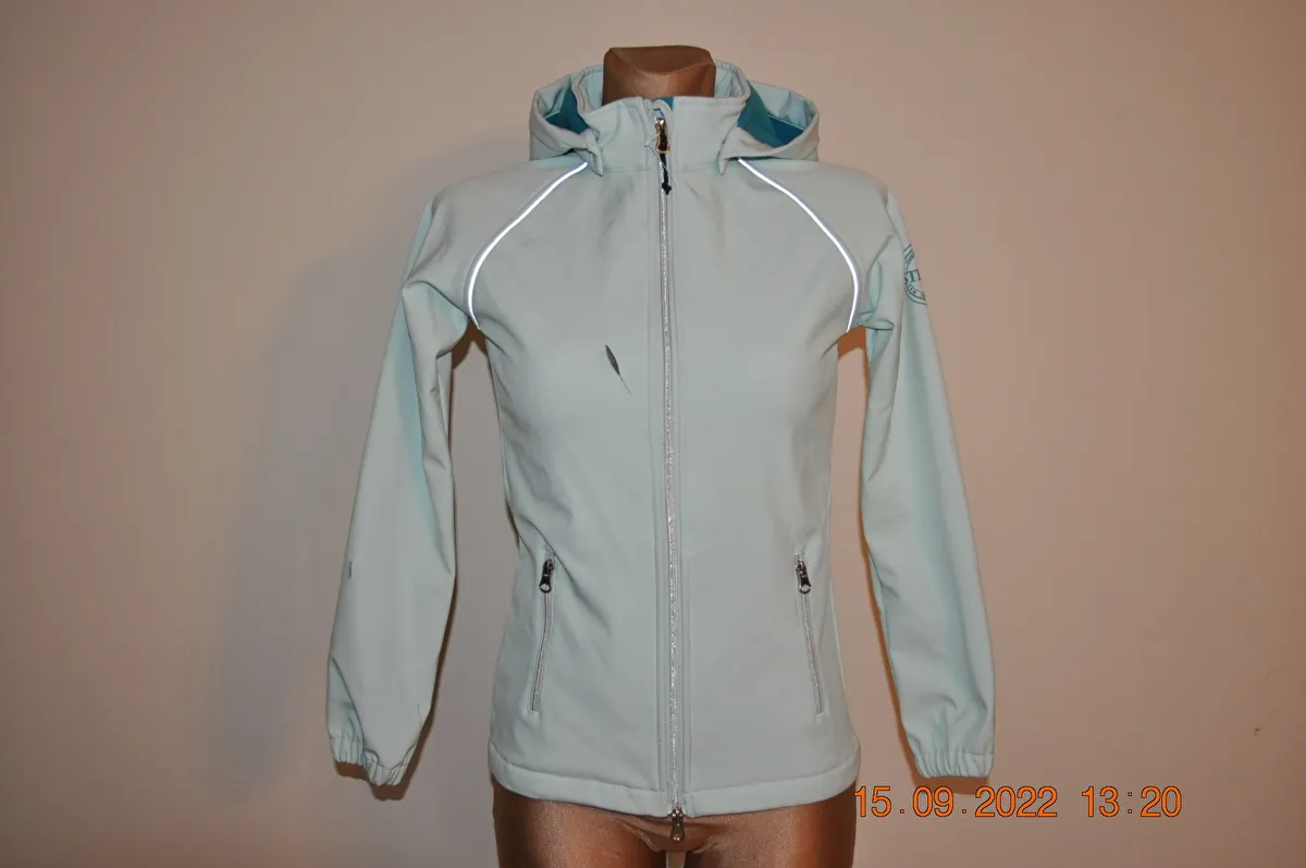 kurtka Steeds Sadie, r. 128 cm, młodzieżowa, softshell, miętowa, bdb z wadą - zdjęcie 2