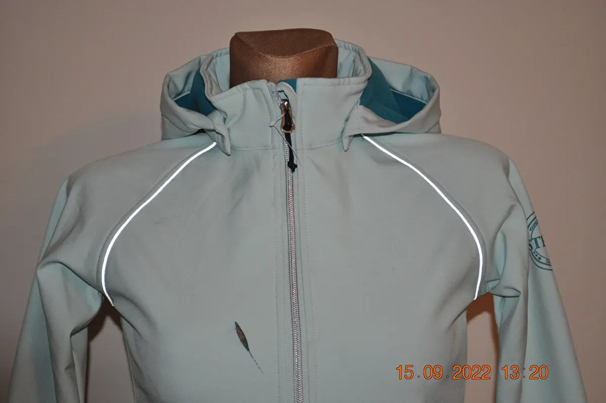 kurtka Steeds Sadie, r. 128 cm, młodzieżowa, softshell, miętowa, bdb z wadą - zdjęcie 3