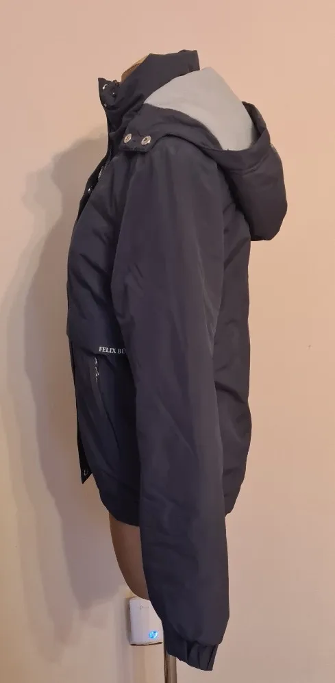 kurtka Felix Buhler Marley, r. 164 cm / XS , szaro-niebieska, zimowa, z kapturem, jak nowa - zdjęcie 4