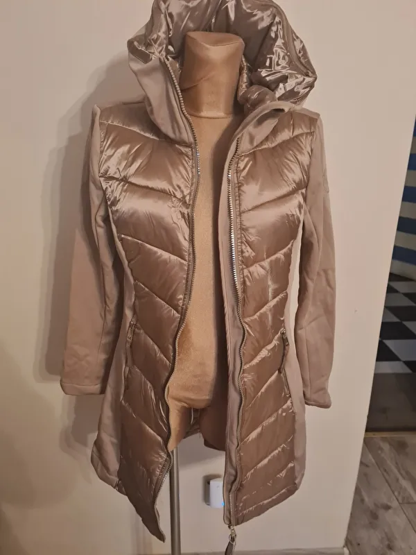 płaszcz Felix Buhler Emma, latte macchiato, r. S, długi, puchowy, softshell, jak nowy z wadą - zdjęcie 9