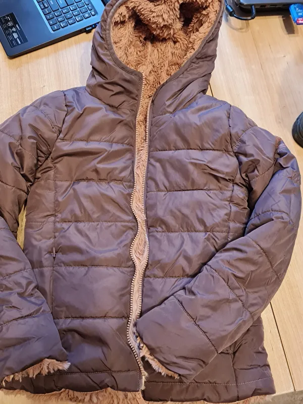 kurtka Steeds Eve II, nugat, r. 152 cm, ocieplana, dwustronna, dziecięca, bdb z wadą - zdjęcie 1