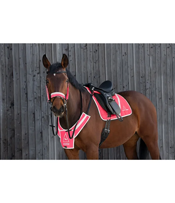 czaprak Reflex Neon Bright, pink, DR ujeżdżeniowy, odblaskowy, NOWY - zdjęcie 2
