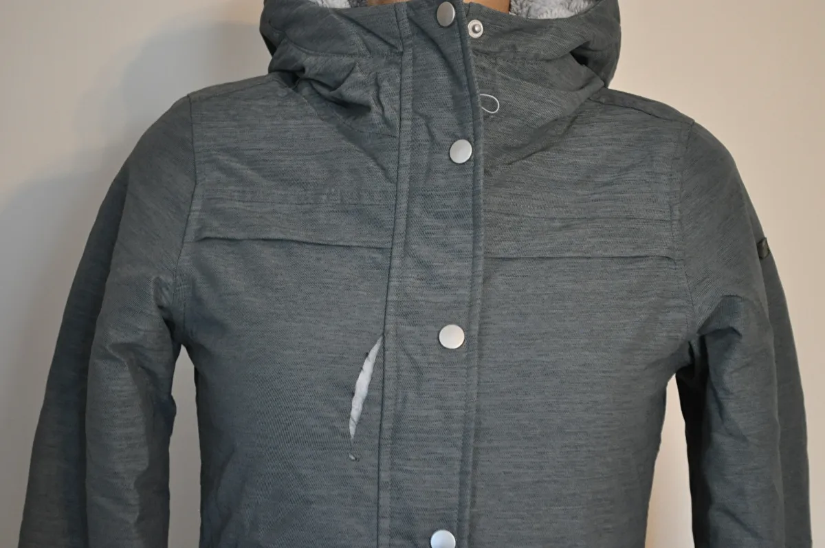 kurtka, parka Stonedeek, r. 140 cm, szara, młodzieżowa, dziecięca, z kapturem, zimowa, z futerkiem, jak nowa, z wadą - zdjęcie 3
