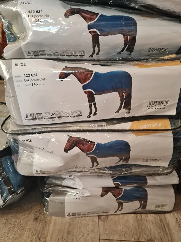derka Felix Buhler Alice, r. 155 cm, 150 g, niebieska, 1000 DEN, padokowa, spacerowa, NOWA – zdjęcie 5