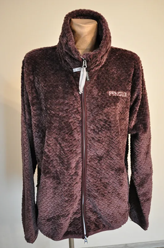 kurtka, bluza Fengur Svala, r. XL , śliwkowa, polarowa, damska,bdb - zdjęcie 4