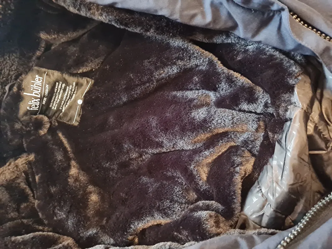 kurtka Felix Buhler Zermatt, płaszcz, r. XS, zimowa, ocieplana, granatowa, bdb z wadą – zdjęcie 3
