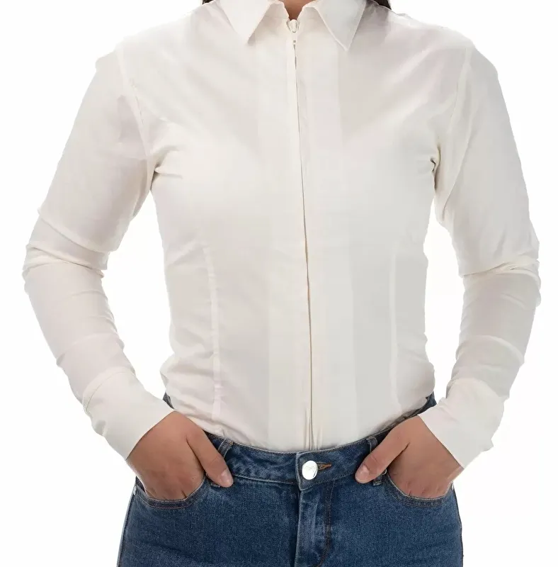 koszula Stonedeek Zip, westernowa, na zamek, r. XXL, ecru, używana (1) - zdjęcie 1