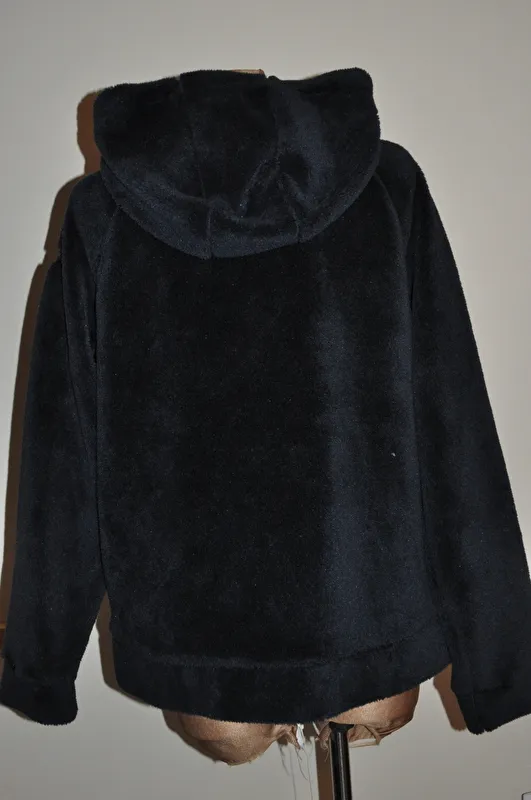 kurtka Felix Buhler Lucie, r. XL, granatowa, futrzana, bdb – zdjęcie 5