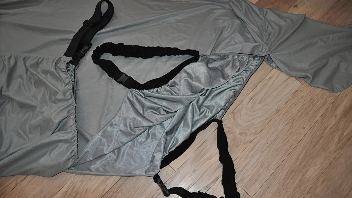 derka Thermo Master Dahna, r. 135 cm, szara, przeciw owadom, z kapturem, egzemowa, UV 50+, nowa(5) - zdjęcie 4