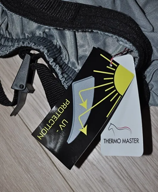 derka Thermo Master Dahna, r. 135 cm, szara, przeciw owadom, z kapturem, egzemowa, UV 50+, nowa(5) - zdjęcie 5