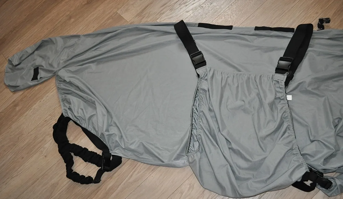 derka Thermo Master Dahna, r. 135 cm, szara, przeciw owadom, z kapturem, egzemowa, UV 50+, nowa(5) - zdjęcie 8