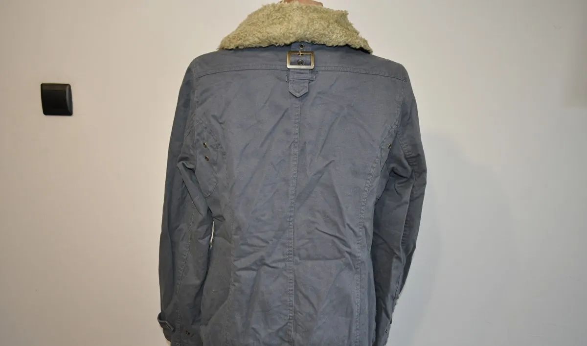 kurtka Casual Wear, r. 38, szara, z futerkiem, jesienna, jak nowa - zdjęcie 3