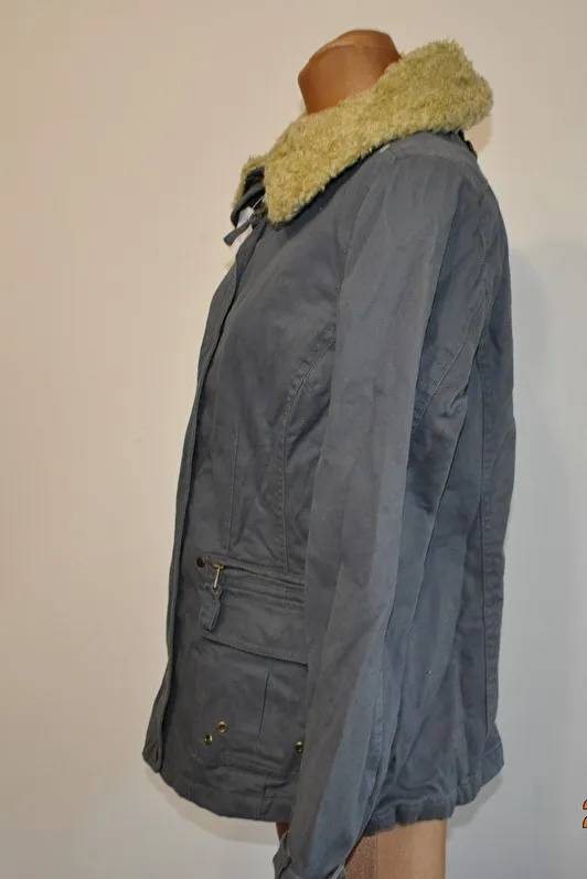 kurtka Casual Wear, r. 38, szara, z futerkiem, jesienna, jak nowa - zdjęcie 2
