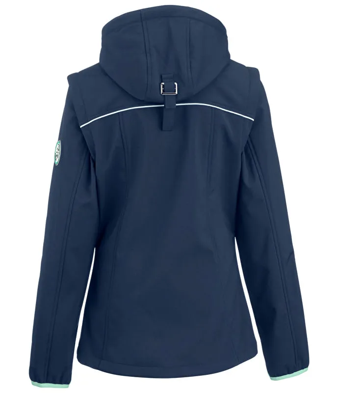 kurtka Steeds Liane, r. 164 cm, granatowa, młodzieżowa, softshell, 2w1, bdb z wadą (1) - zdjęcie 2