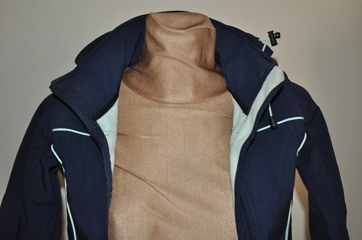 kurtka Steeds Liane, r. 128 cm, granatowa, młodzieżowa, softshell, 2w1, bdb z wadą (3) - zdjęcie 4