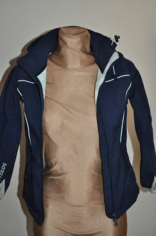 kurtka Steeds Liane, r. 128 cm, granatowa, młodzieżowa, softshell, 2w1, bdb z wadą (3) - zdjęcie 5