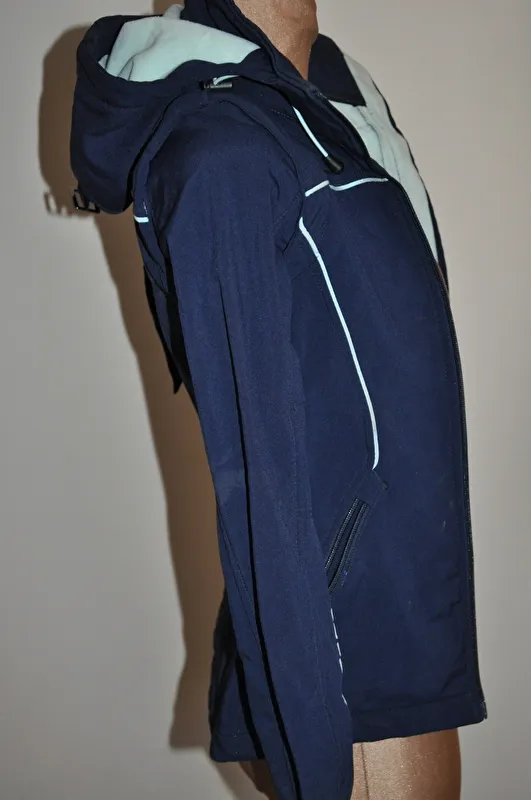 kurtka Steeds Liane, r. 128 cm, granatowa, młodzieżowa, softshell, 2w1, bdb z wadą (3) - zdjęcie 10