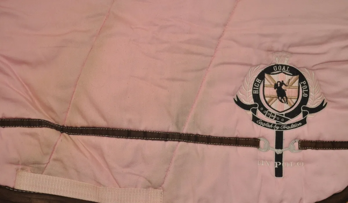 czaprak Hv Polo, VS, rózowy, brazowa lamówka, cob/full, uzywany – zdjęcie 2