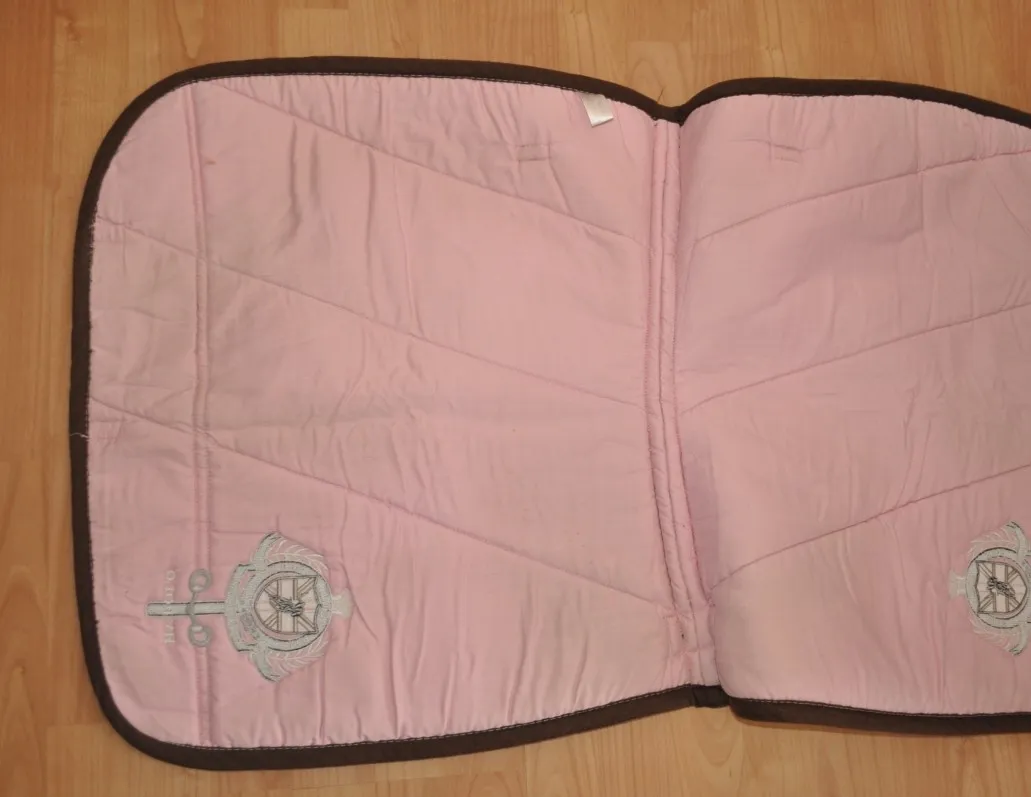 czaprak Hv Polo, VS, rózowy, brazowa lamówka, cob/full, uzywany – zdjęcie 4