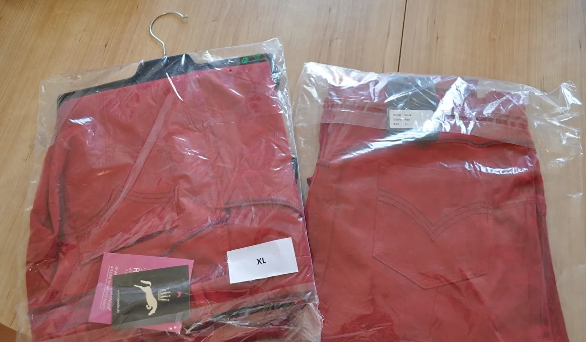 bryczesy Spooks Clara, r. XL ( 42), czerwone, lej kolanowy, NOWE – zdjęcie 2