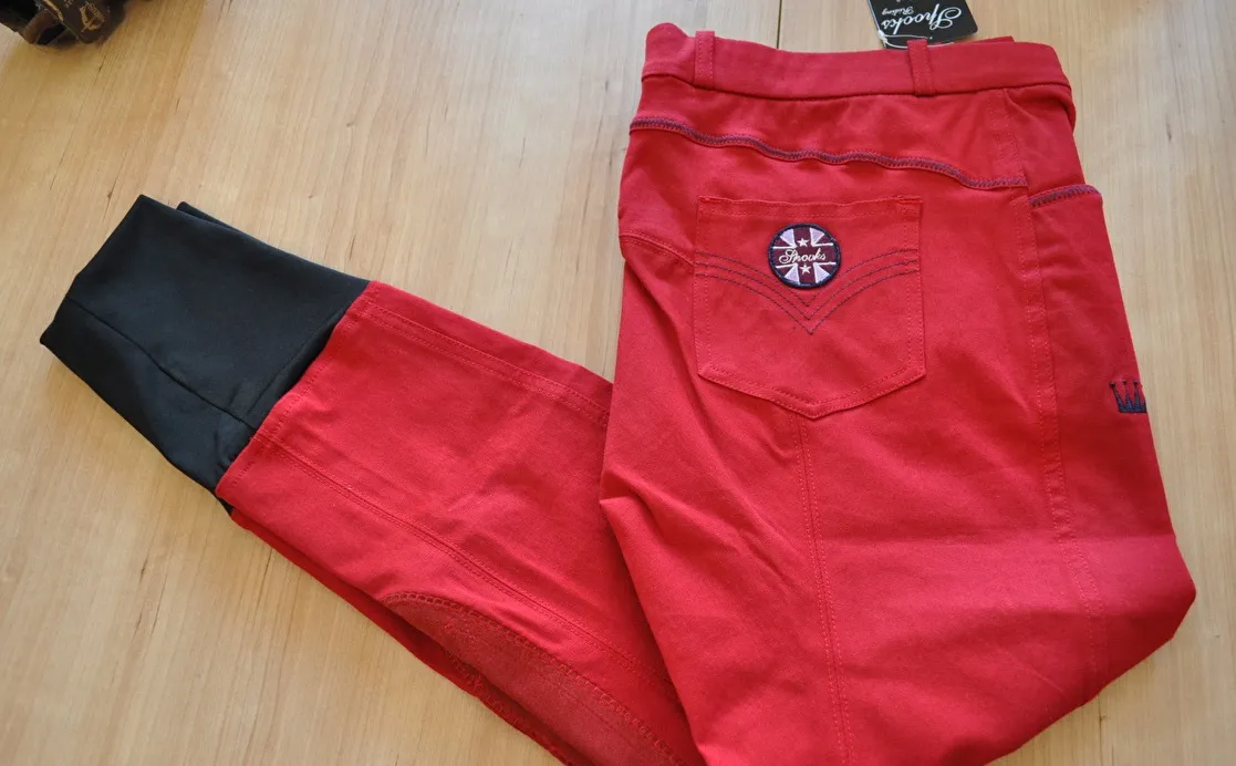 bryczesy Spooks Clara, r. XL ( 42), czerwone, lej kolanowy, NOWE – zdjęcie 4
