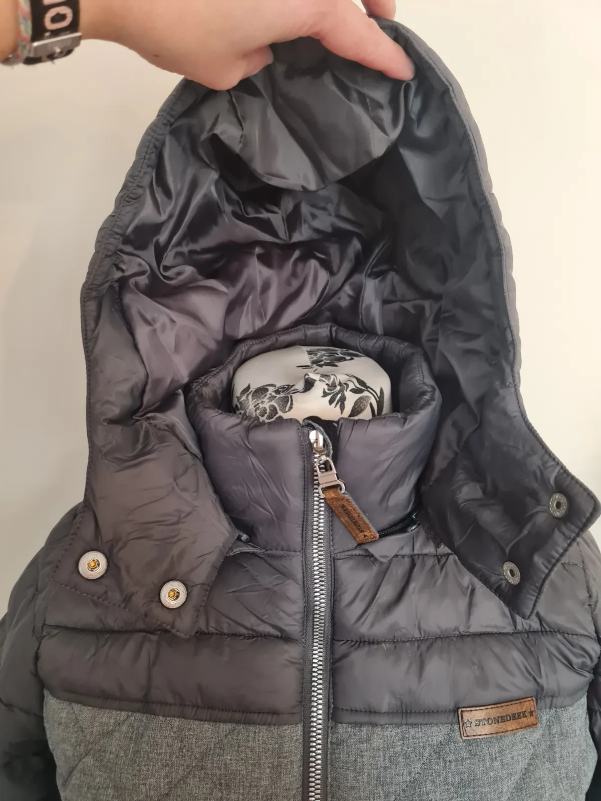 kurtka Stonedeek Winnie , r. 176 cm/XS/S , szara , damska, z kapturem, jak nowa - zdjęcie 5