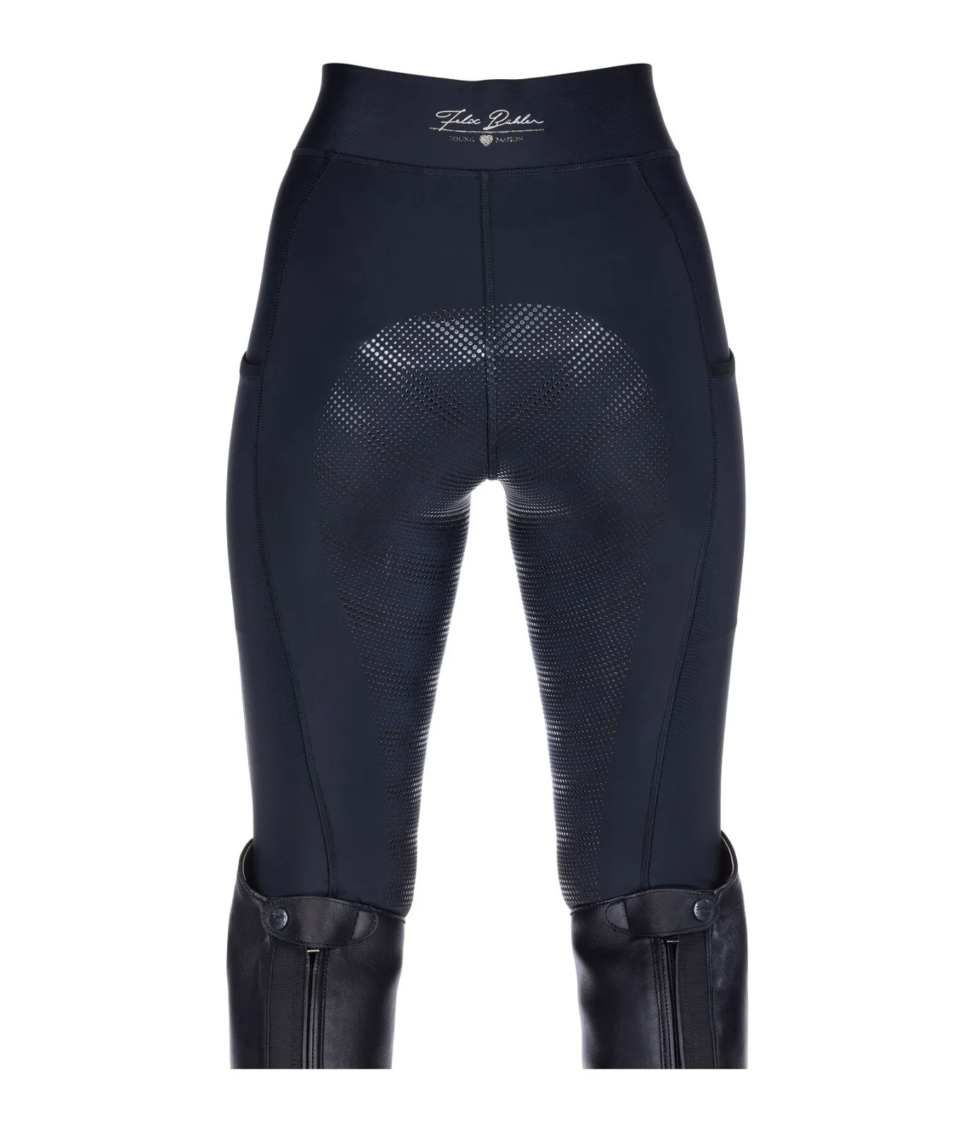 bryczesy Felix Buhler Abigail II, r. 128 cm, granatowe, lej silikonowy, legginsy, używane - zdjęcie 1