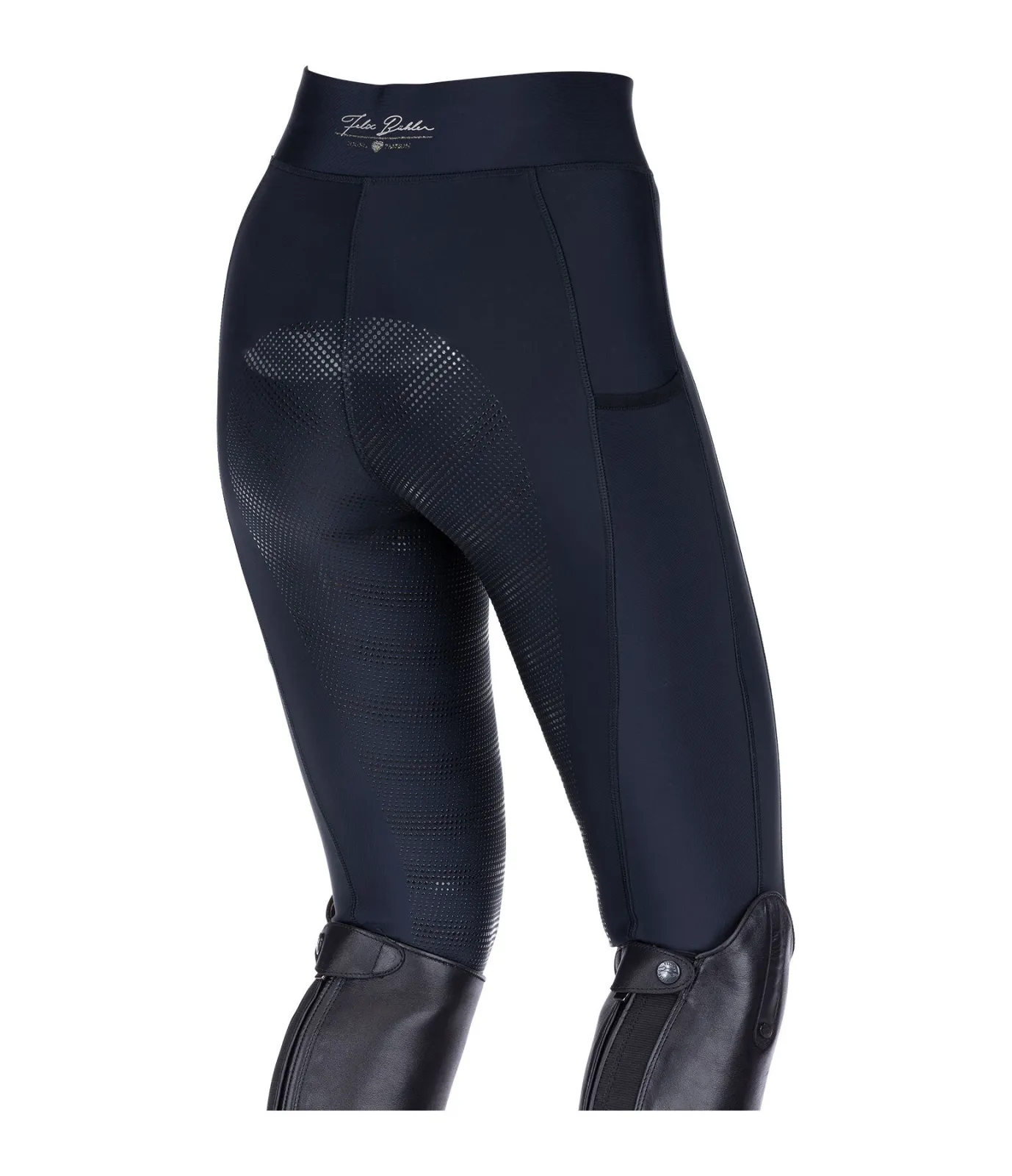 bryczesy Felix Buhler Abigail II, r. 128 cm, granatowe, lej silikonowy, legginsy, używane - zdjęcie 2
