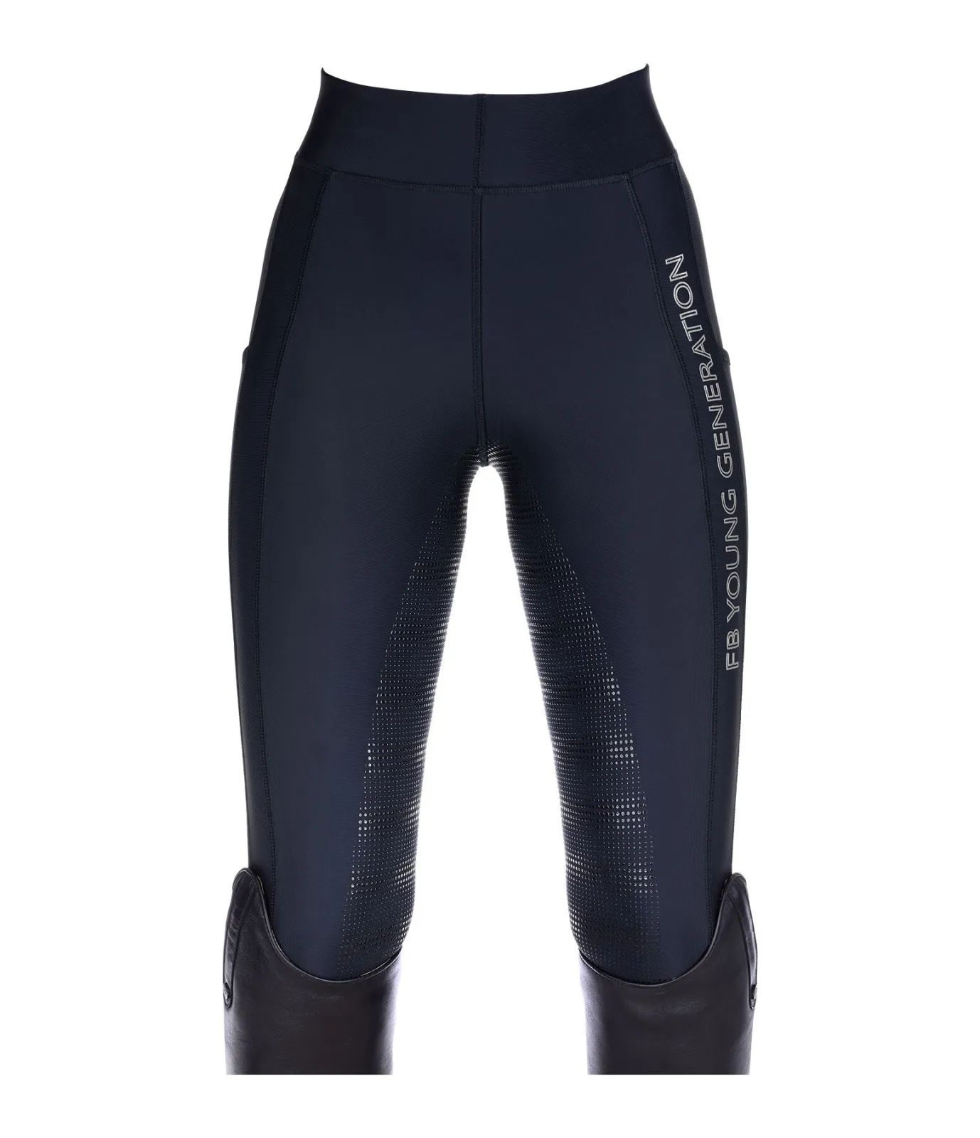 bryczesy Felix Buhler Abigail II, r. 128 cm, granatowe, lej silikonowy, legginsy, używane - zdjęcie 3