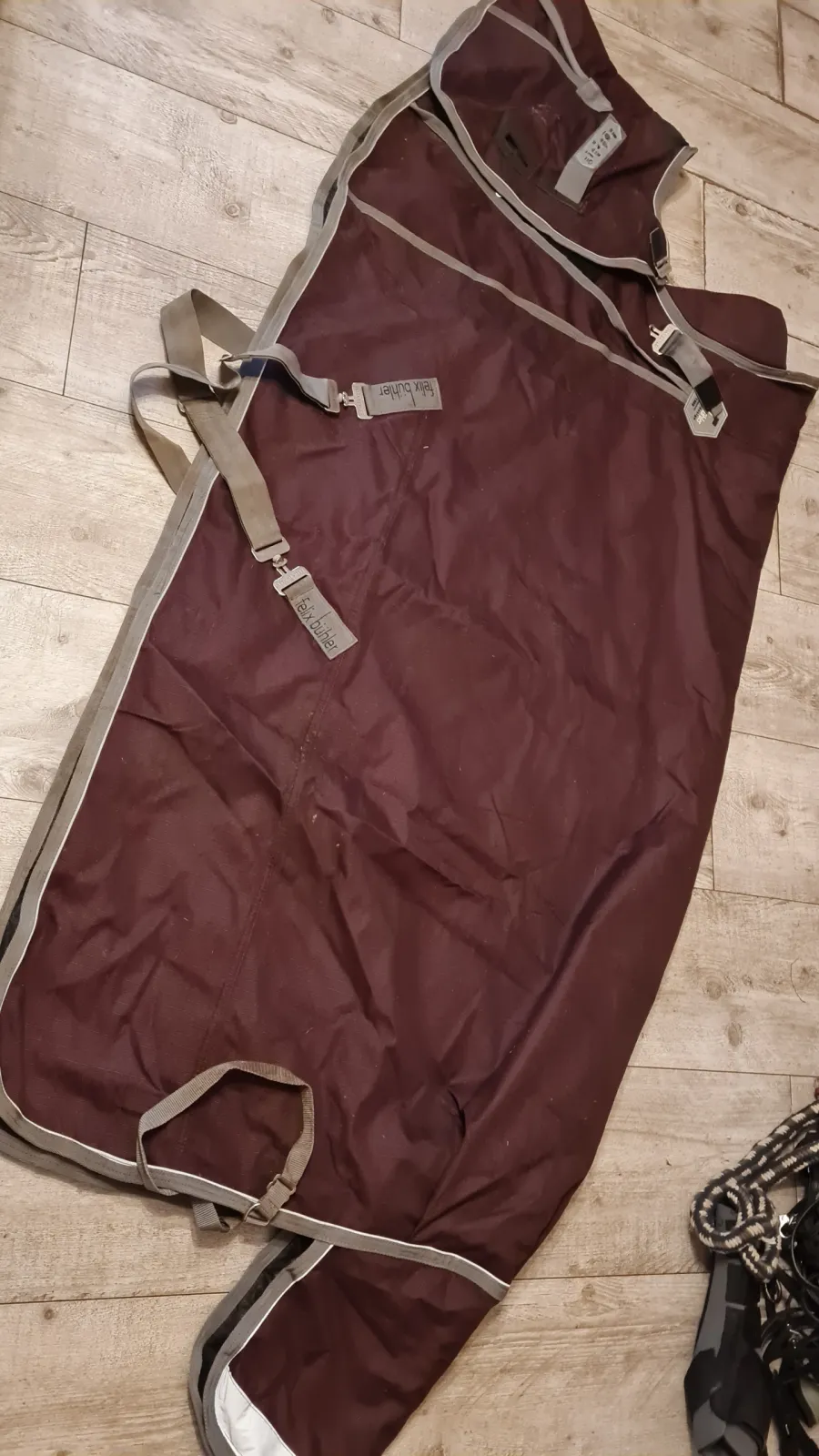 derka Felix Bühler Side Closure, zielona, r. 155 cm, 150 g, padokowa, przedłużana szyja, boczne zapięcie, bdb - zdjęcie 4
