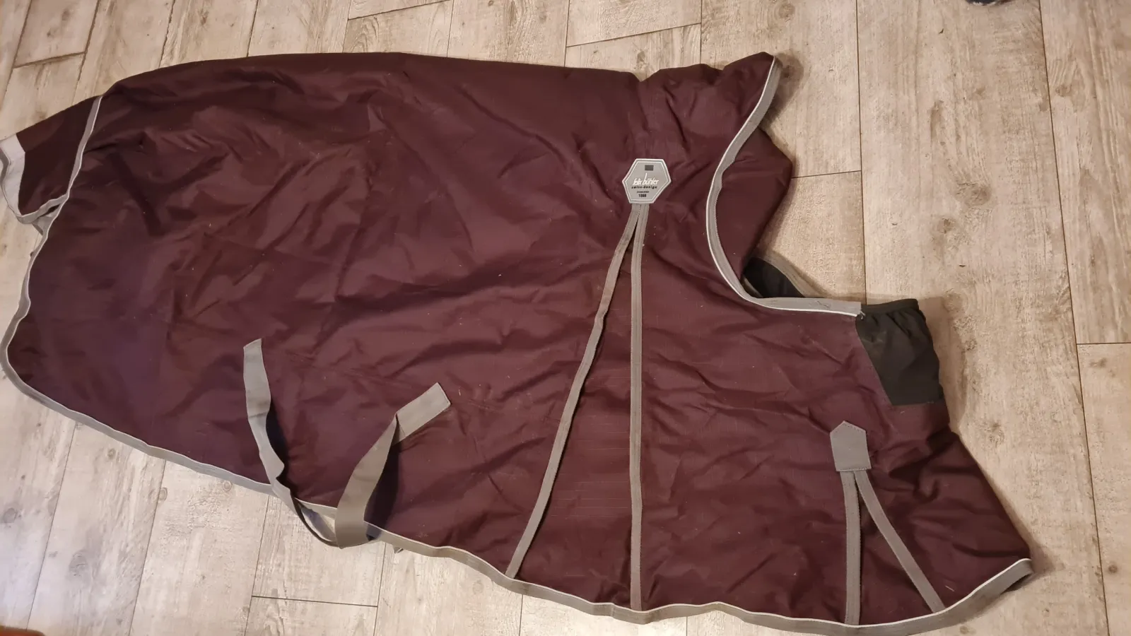 derka Felix Bühler Side Closure, zielona, r. 155 cm, 150 g, padokowa, przedłużana szyja, boczne zapięcie, bdb - zdjęcie 13