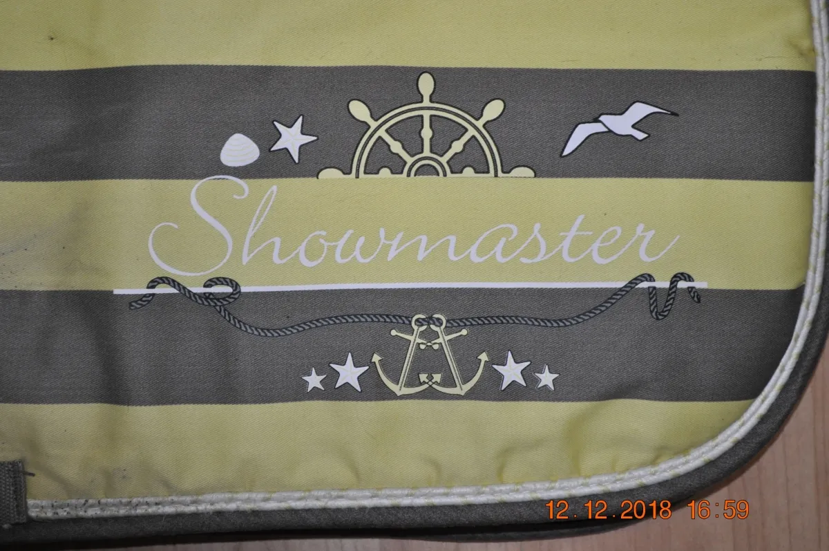 czaprak Showmaster, żółto-brązowy, w pasy, r. full. pad, ujeżdżeniowy, stan bdb - zdjęcie 2